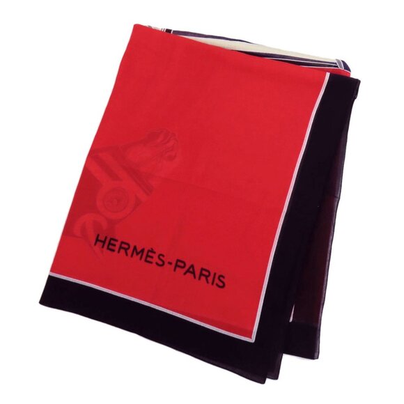 HERMES Red Scarf - Picture 1 of 11